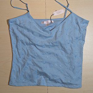 Victoria's Secret Women Floral Tank Top Spaghetti Strap - Blue - Size M